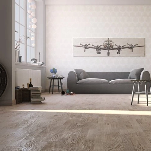 OAK TUNDRA WHITE MATT ПАРКЕТНАЯ ДОСКА POLARWOOD CLASSIC